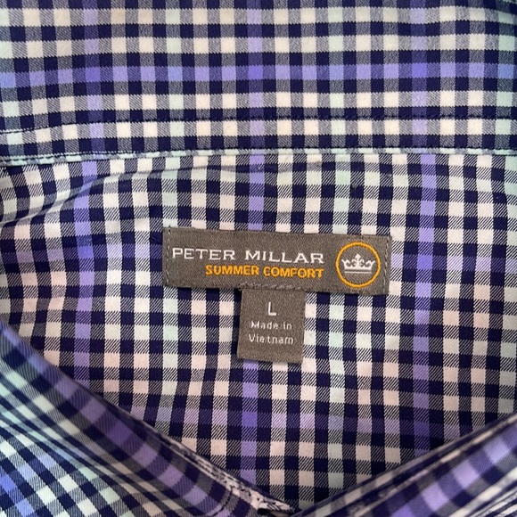 Peter Millar Summer Comfort Collier Performance Plaid Woven Button Up - Picture 5 of 6